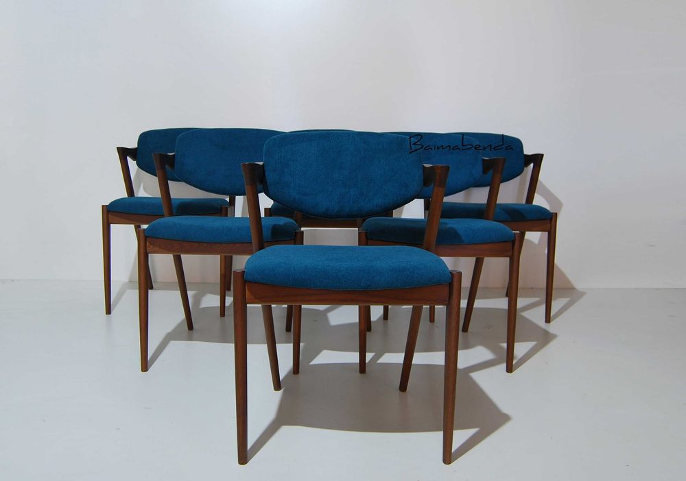 Conjunto de 6 cadeiras Kai Kristiansen mod. 42 Estilo nórdico Vintage